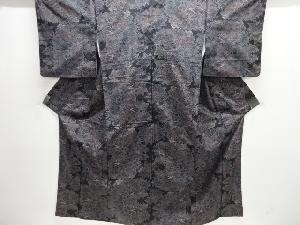 楓模様織出し十日町紬着物